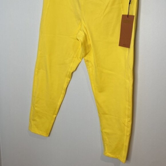 Girlfriend Collective Women Yellow High-Rise Compression Leggings Size XL - Picture 3 of 10